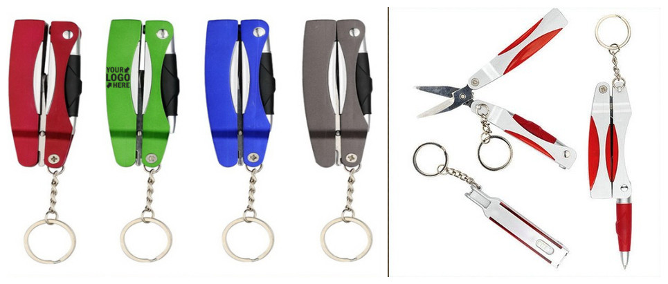 Multi-functional Scissors pen and key chain